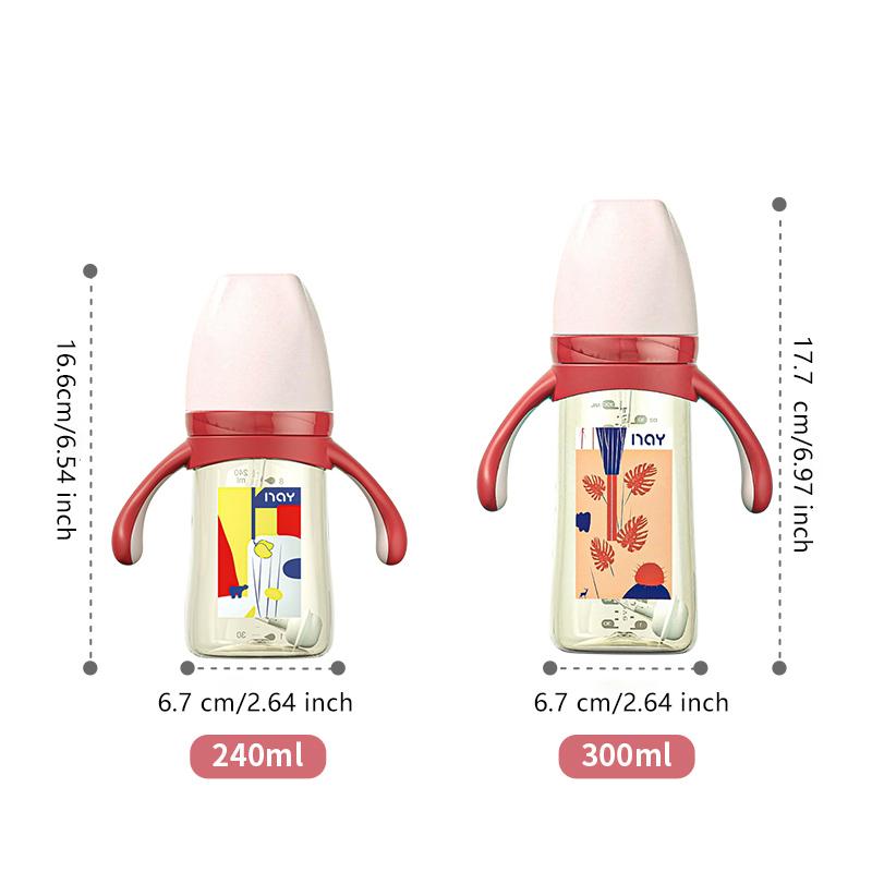 Dr.isla BPA Free Baby Bottle With Gravity Ball Newborn Baby Bottle With Handle 240ML/300ML Baby Bottles