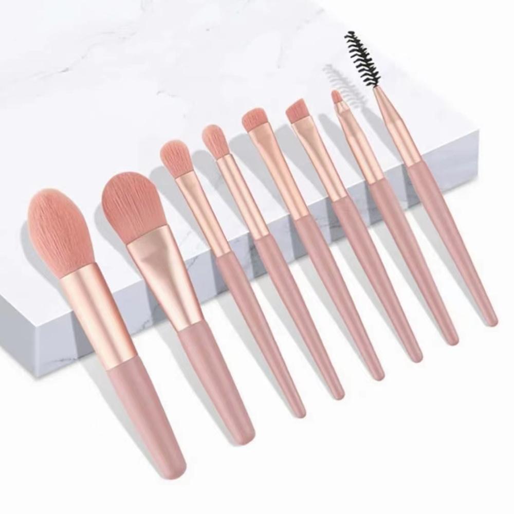 Premium Makeup Brushes Kit 8 Pieces Portable Blush Concealer Eyeshadow Brushes Synthetic Bristles Astronaut Letter Pattern