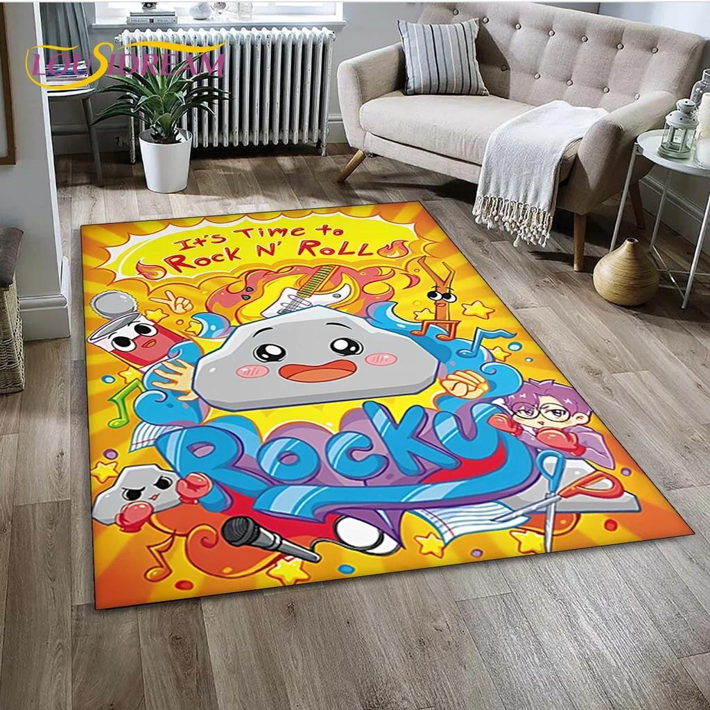 Lankybox Cute Happy Boxy Foxy Rocky Carpet Rug for Bedroom Living Room Home Sofa Decoration,Children Game Large Decor Floor Mat