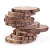 100Pcs Natural Wood Slices 0.5cm Thick Round Log Discs with Bark DIY Craft Materials for Wedding Table Numbers Centerpieces