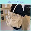 Fashionable Canvas Tote Bag For Women With Embroidered Letters And Spacious Design