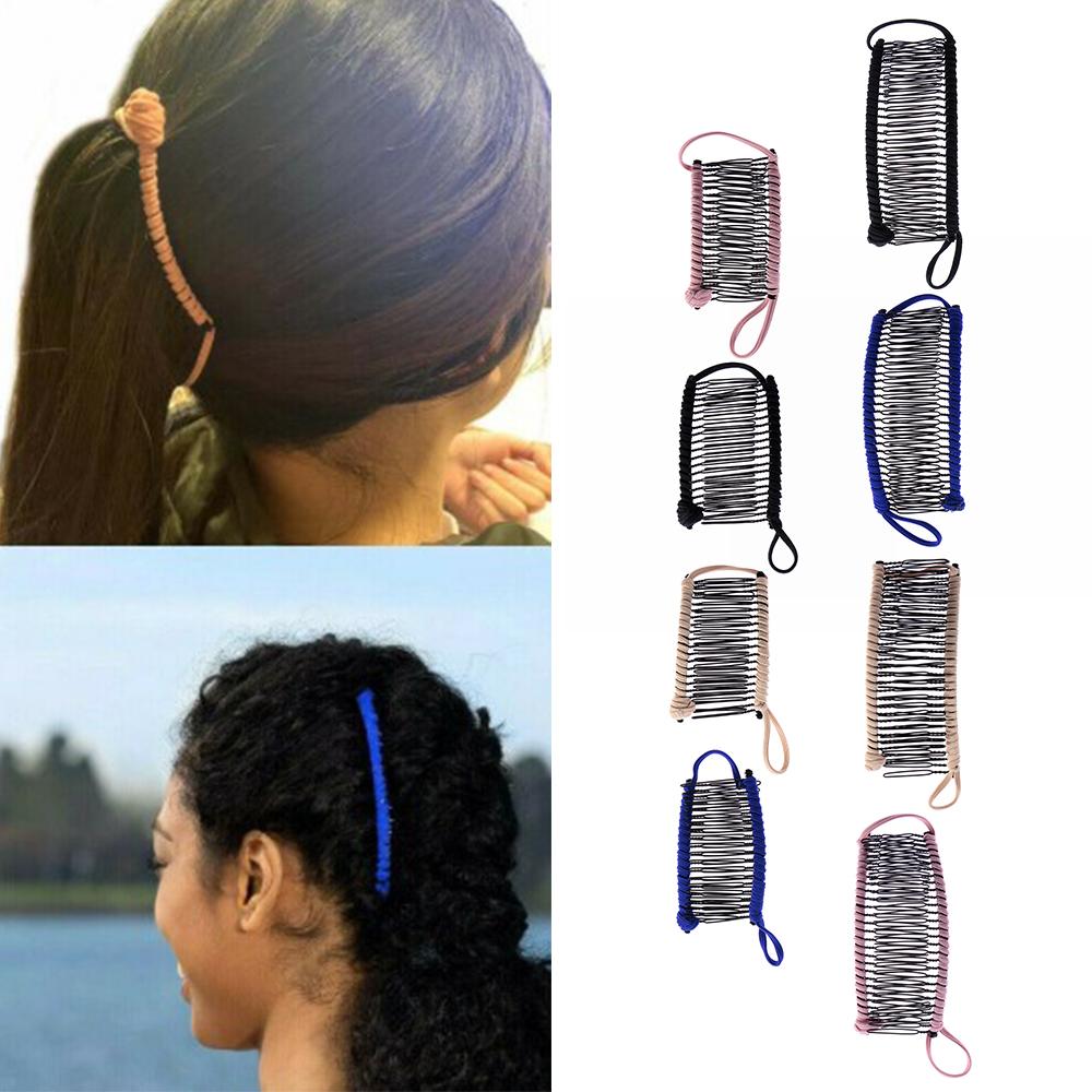 Women Girls Big Size Hair Accessories Hairpin Vintage Stretchable Banana Hair Clip Lazy Hair Comb