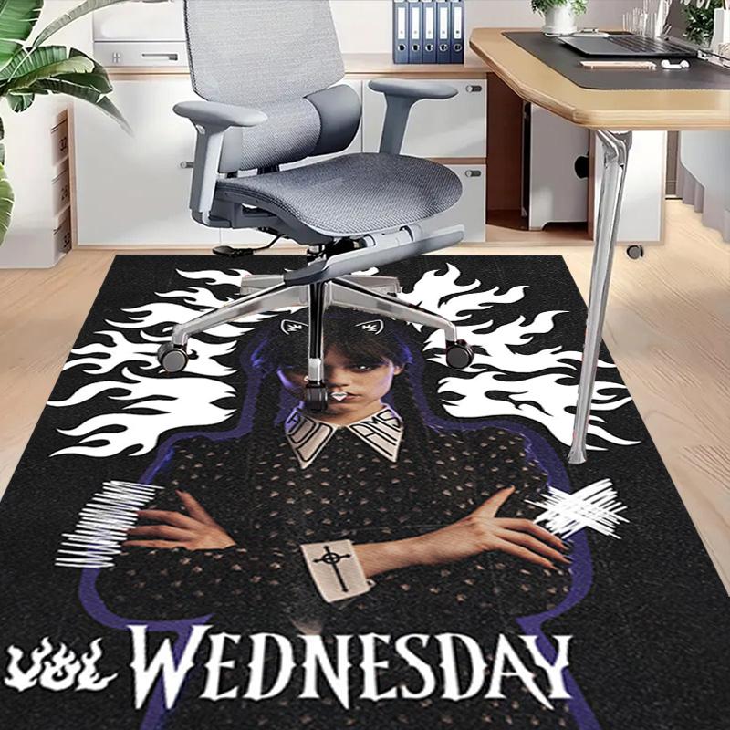 1pc Tim Burtons Wednesday Carpet for Playroom Bedroom Living Room Sofa Home Decor,kids Game Area Rug Non-slip Floor Mat Y82673