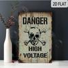 2D Flat Aluminum Sign 8x12 Sign "DANGER HIGH VOLTAGE" Durable Outdoor Aluminum Sign for Business And Parking Regulations