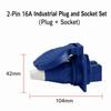 2 Pin 16A Industrial Connector Single Phase EU Standard Plug Waterproof Fitting  Outdoor Equipment