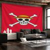 One Piece Logo Wall Tapestry Aesthetic Wall Hanging Printed Fabric Blanket Decorative Tapestries For Bedroom Living Room Home Decor