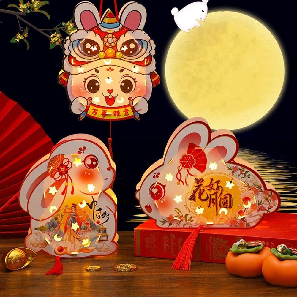 

Glowing Mid-Autumn Lantern Three-Dimensional Chinese Style Rabbit Lantern New Year Gift