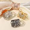 Butterfly Scarf Ring Hollow-out Ring, Rhinestone Holder, Elegant Design Clip Slide for Women Shirts Neckerchiefs Shawls Silk Scarves Stylish