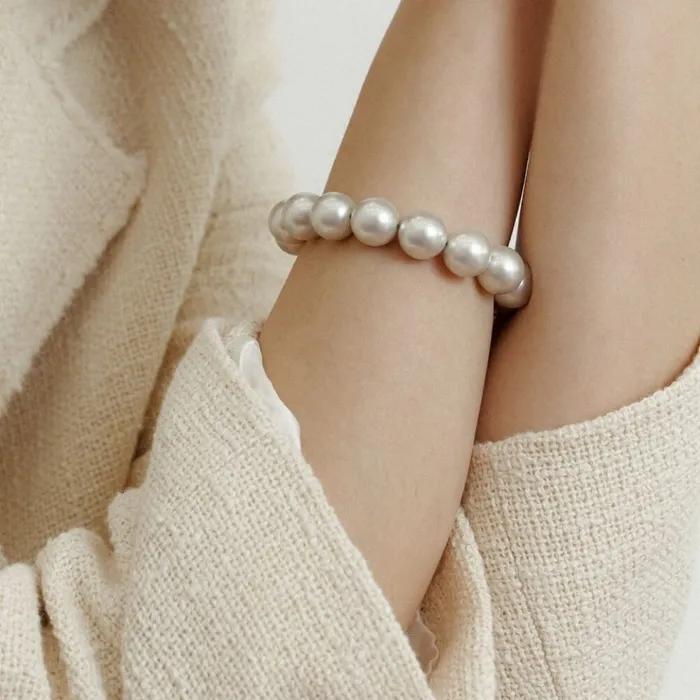 Soft Silver Pearl Bracelet