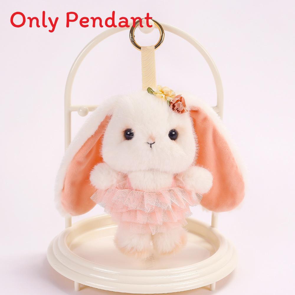 Plush Bunny Keychain With Bow Dress For Kids Gift And Bag Decor