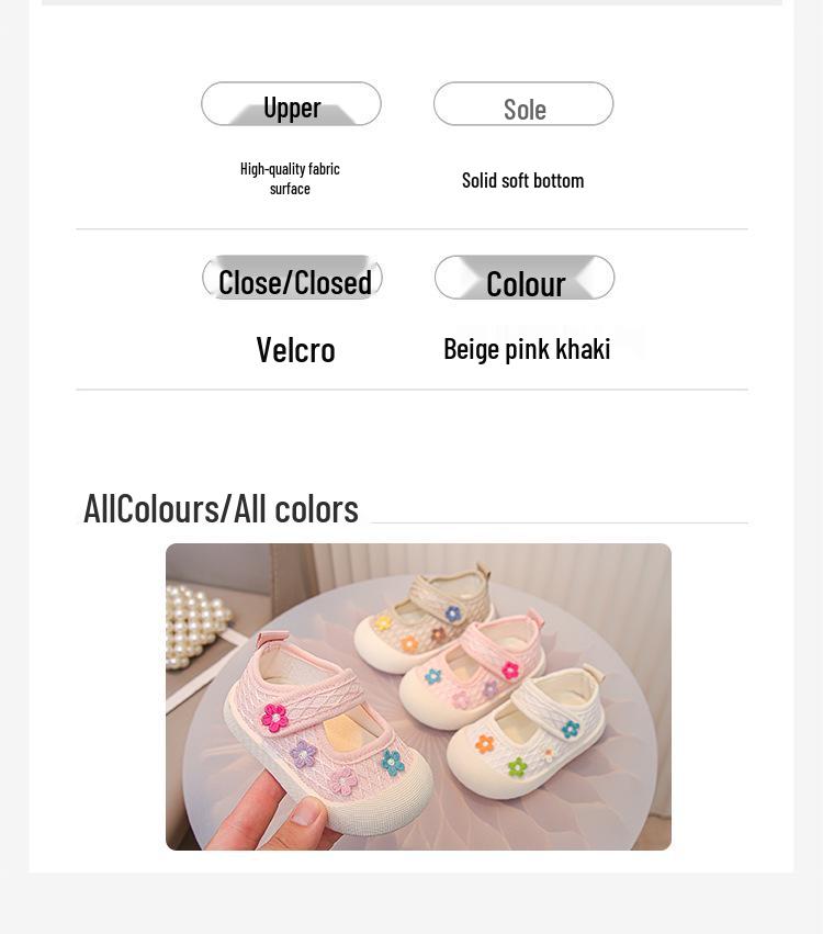Toddler Girl Casual Canvas Shoes with Cute Flowers - Spring/Autumn 2026