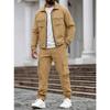Herren S Einfarbig Langarm Jacke Hose Mehrere Taschen Lässig Arbeitskleidung Zweiteiliges Set