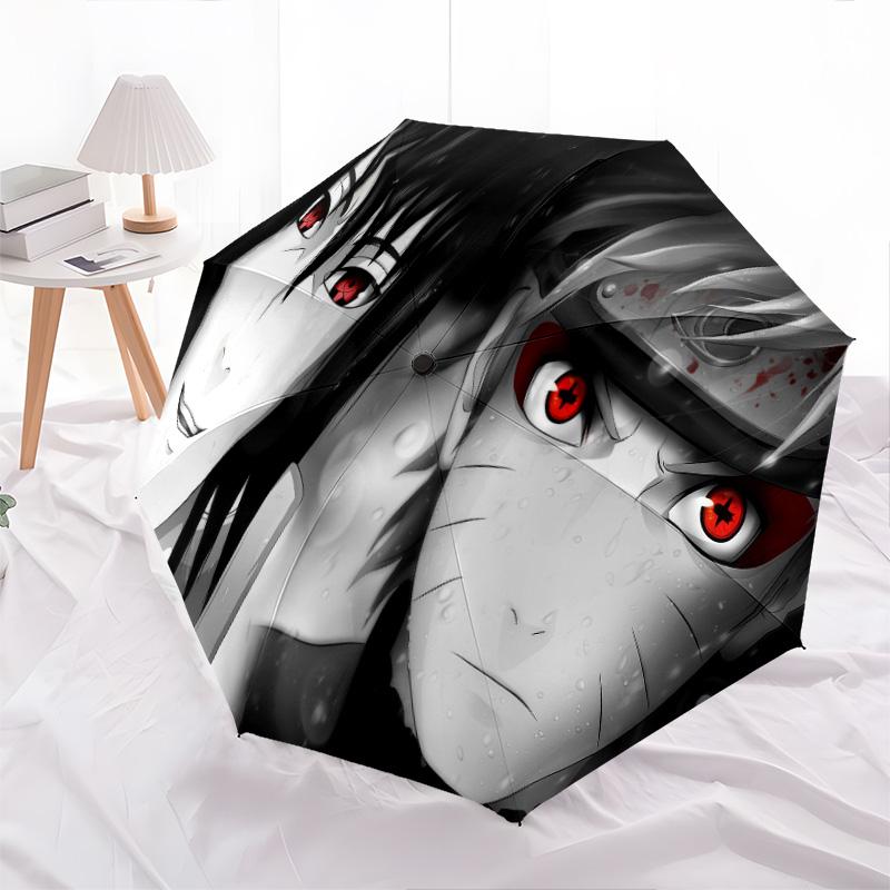 1 PC Automatic Folding Umbrella - Naruto Pattern Portable Foldable Design With 8 Ribs Christmas Birthday Gifts