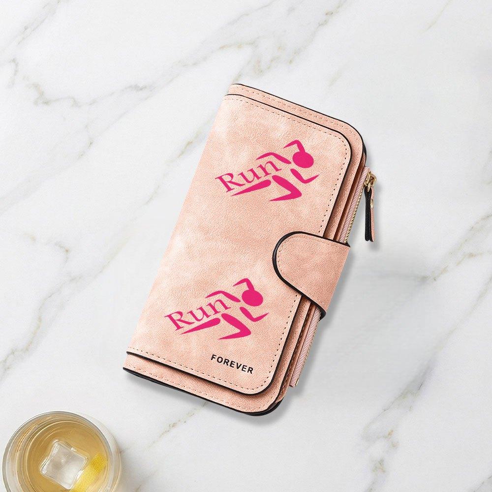 Energetic Running Sports Logo Printed Long Wallet Multifunctional Portable Coin Purse with Clasp Suitable for Daily Commuting Large Capacity Clutch