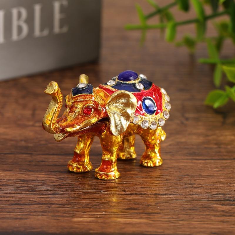 Metal Elephant Jewelry Box, Full of Diamonds Ring Box, Jewelry Box, Small Jewelry Box, Gift Display Piece