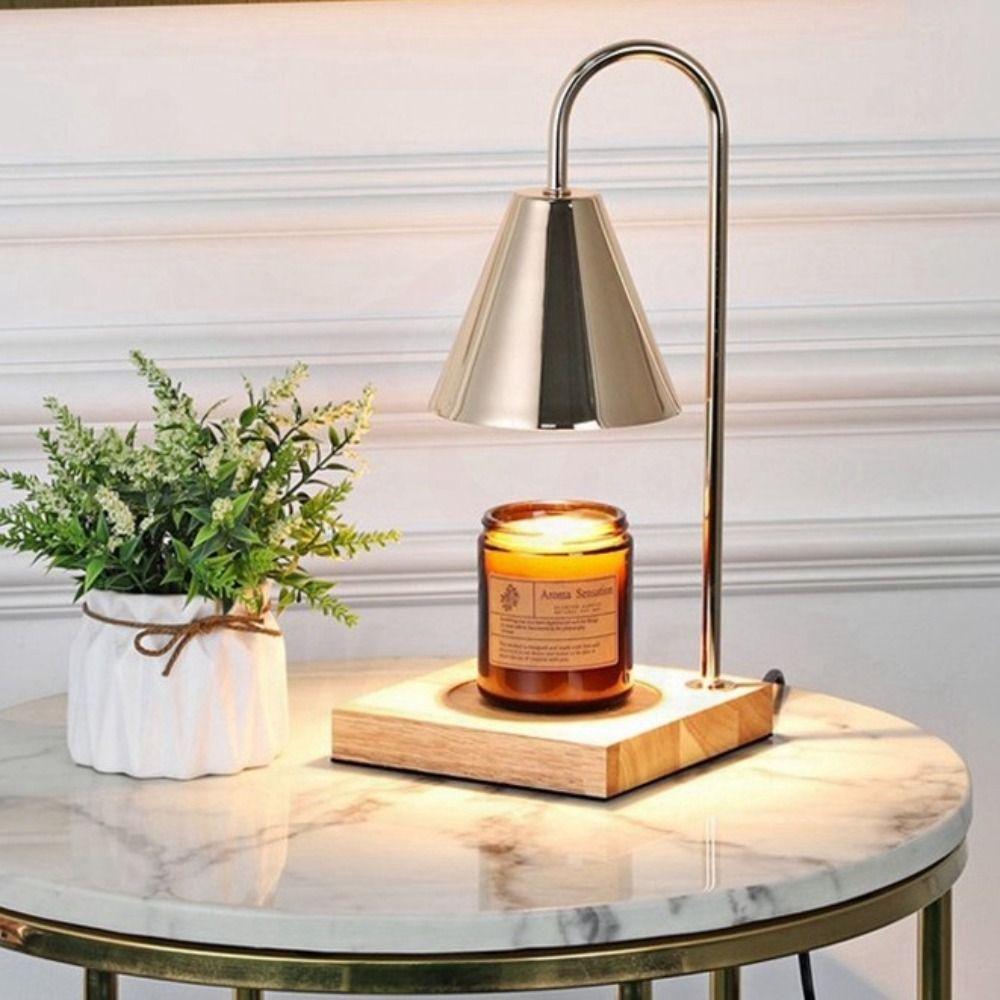 Aroma Diffuser Candle Warmer Lamp Aromatherapy Solid Wood Base Candle Heating Lamp Desk Lamp EU Plug Candle Melt Warmer Indoor