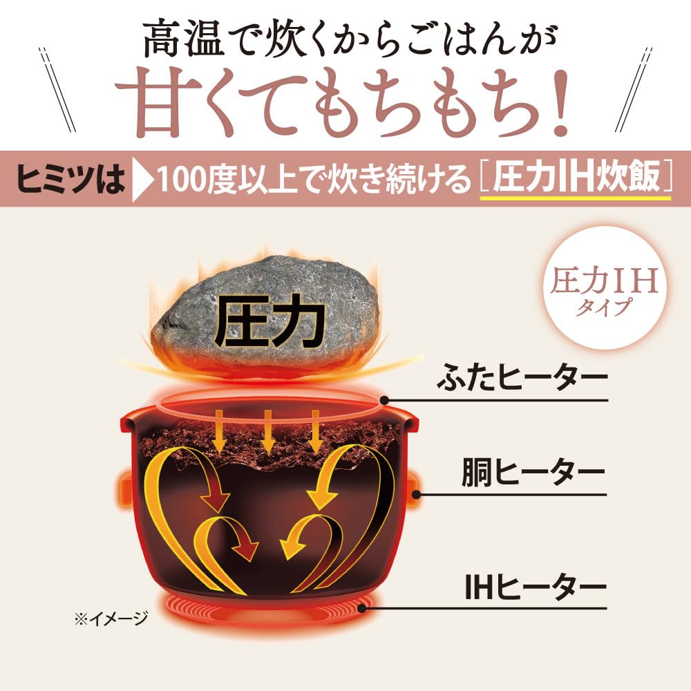 Zojirushi Rice 3 Pressure IH Extreme Black Maru Thick udržuje teplo pro 30 Hnědý sporák, šálky, typ, vaření, hrnec, hodiny, NP-RM05-TA