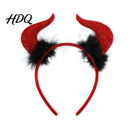 Kids Adult Party Favors Halloween Red Devil Costume, Glitter Horn Headband And Trident Prop Glittery Costume Kit for Cosplay, Masquerade Performance