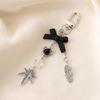 Sweet Bowknot Keychain Pendant Big Heart Charm Keyring for Purse Bag Backpack