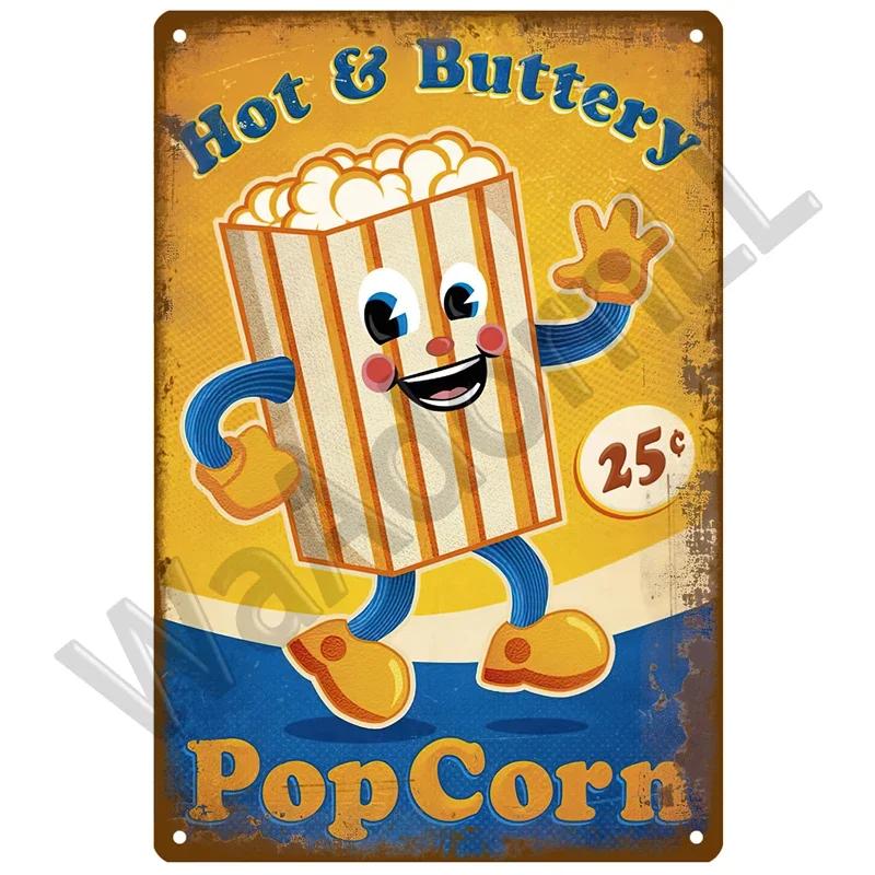 Metal Sign Home Decor Fast Food Vintage Tin Sign Plaque Metal Retro Plate Hot Dog Poster Wall Decor For Kitchen Cafe Diner Bar