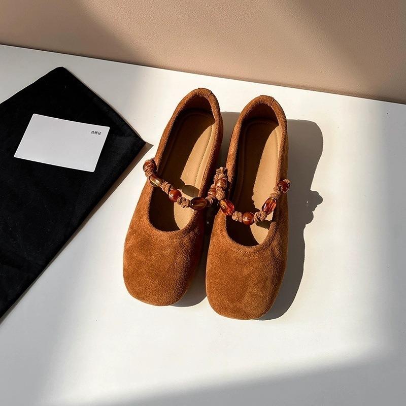 

Shallow single shoes women s comfortable flat Mary Jane shoes new retro style round head versatile shoes women s shoes 35 верблюд