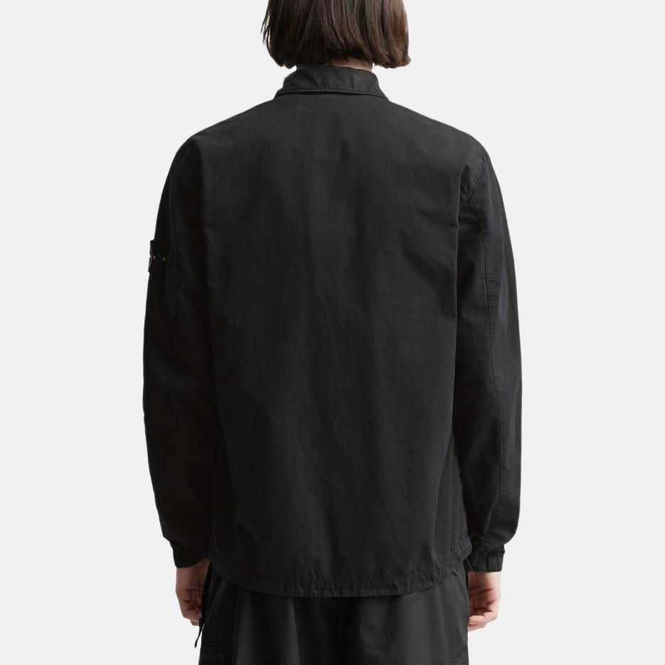 STONE ISLAND Brushed Cotton Canvas Zip Shirt Jacket 'Black' Men's 7815106WN-V0129