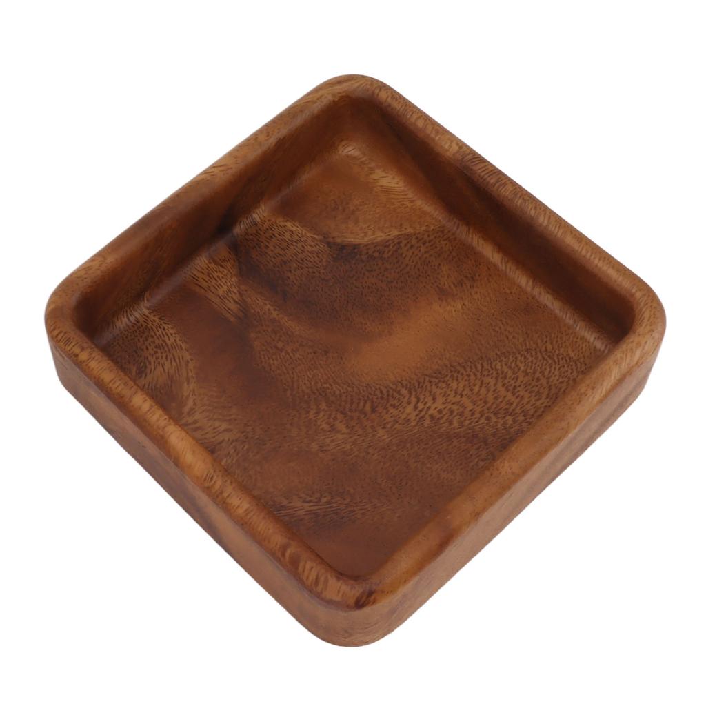 Walnut Fruit Plate Smooth Textured Elegant Wood Serving Tray for Snack Fruit Nut Kitchen Utensils Square 15x15cm