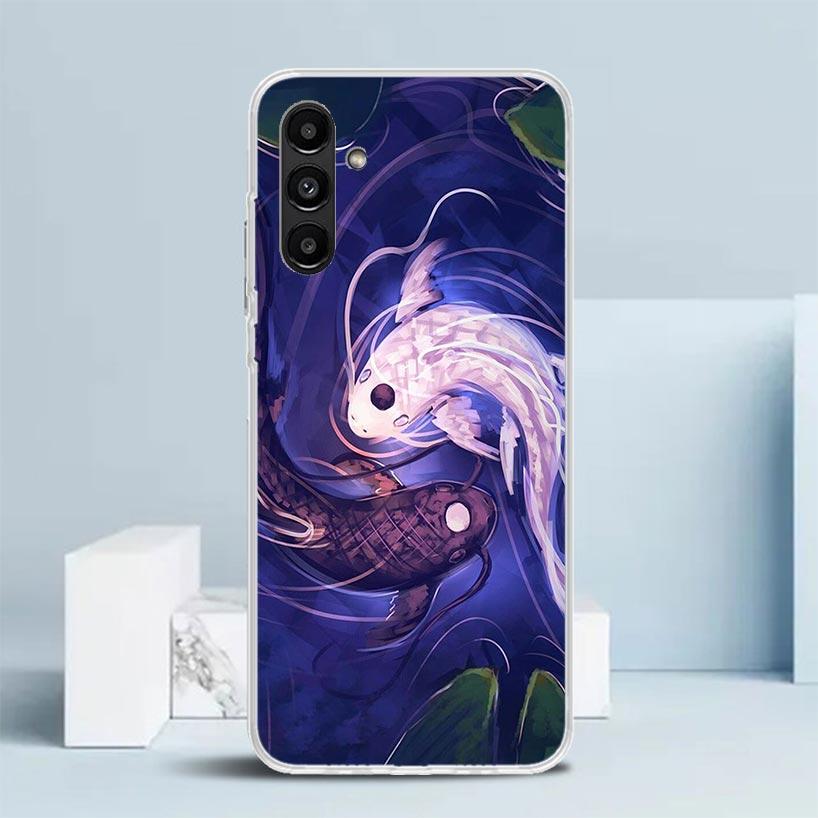 Japan Koi Fish Yin Yang Art Phone Case For Samsung Galaxy A17 A37 A57 A16 A15 A14 A13 A56 A55 A54 A53 A36 A35 A34 A33 A26 A25 A2