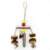 Perroquet Perruche Jouet Balançoire à Clochette Suspendue Perchoir pour Oiseau Barre Perles Colorées Décor de Cage