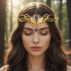 Elegant Goddess Tiaras Vintage Zinc Zinc Alloy Rhinestone Headdress King Round Elves Crown  Wedding Ceremony