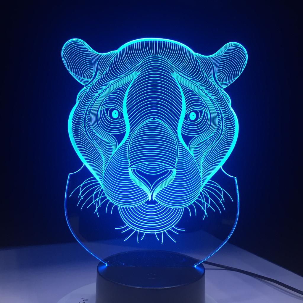 Factory Dropshipping ODM Rechargeable Touch Switch Dog Arylic Panel Box Table Night Lamp  16 Colors Change 3D LED Light