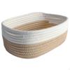 Woven Rope Basket BiColor Rounded Corners OpenTop Organizer Bin