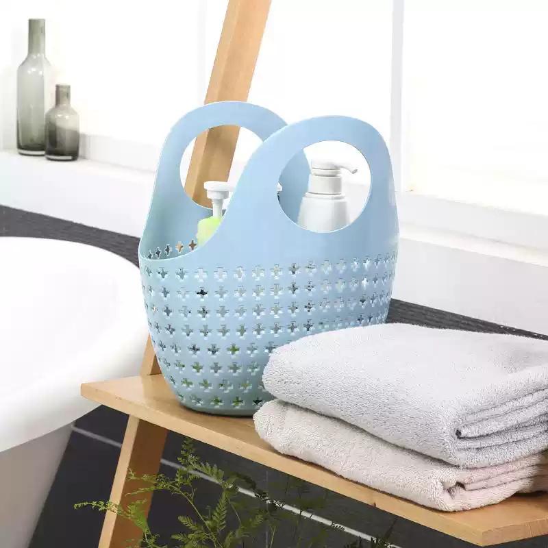 Home Handheld Basket For Bathing Vegetables And Fruits Storage Hollow Out Washbasin Storage Basket