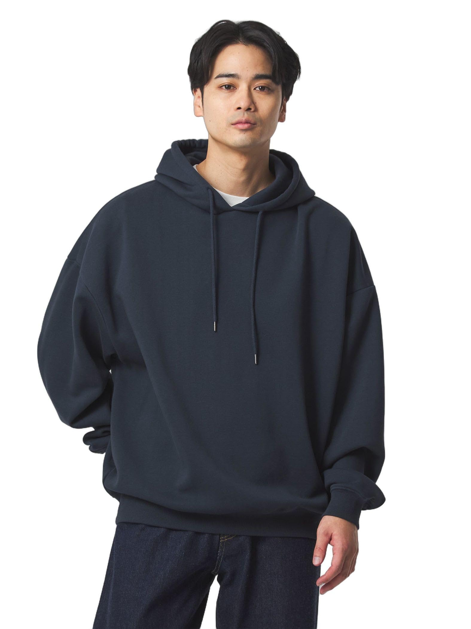 

United Arrows Green Label Relaxing Web-Exclusive Standard Hoodie Sweatshirt, Size 32126000000, Navy (79), Size L