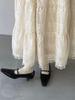 Jiang Zuo French Lace Embroidered Long Skirt - Women's 2026 Spring Large Swing Style