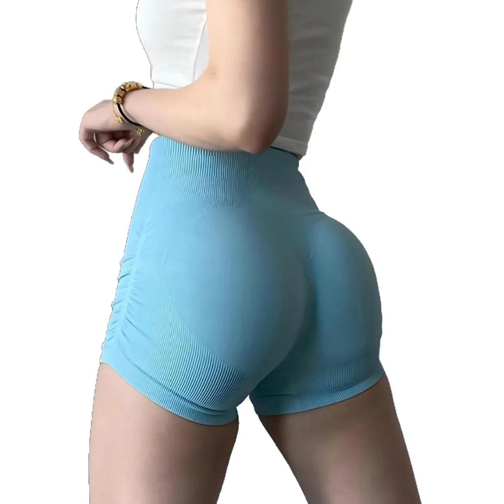 High Waist Fitness Shorts Women's Sport Yoga Pants Breathable Quick Dry Nylon High Elasticity Butt Lifting Gym Training Shorts