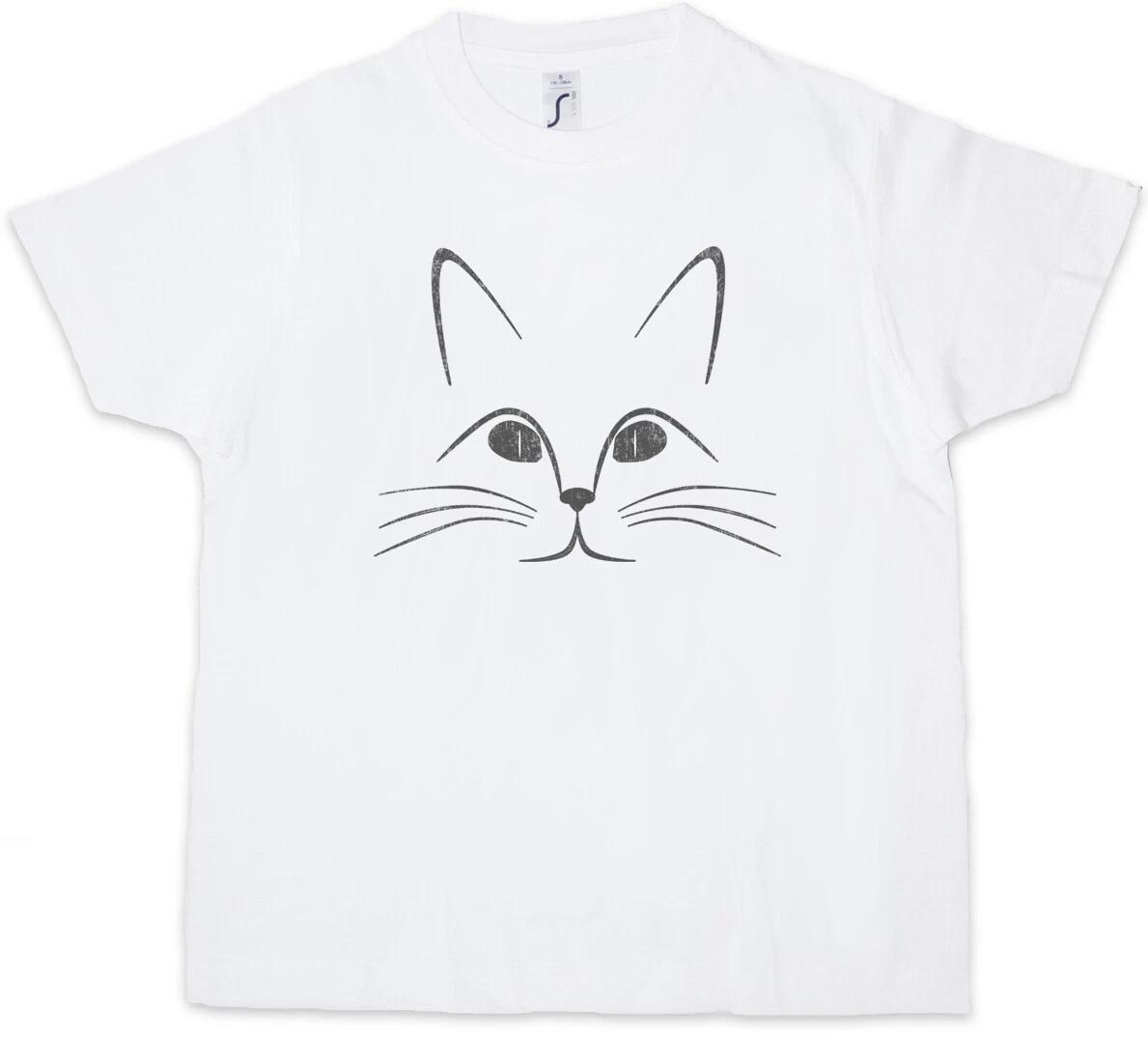 Cat Face Kids Boys T-Shirt Fun Cats Cats Cat Addicted Love Love Lover- 140