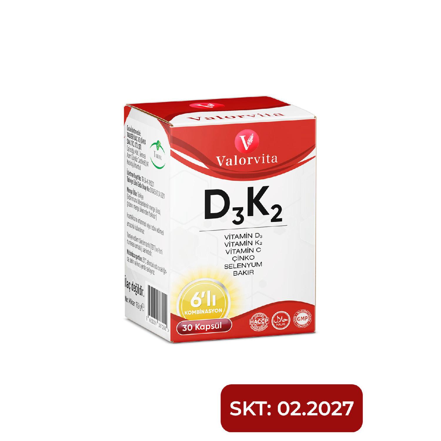 

Valorvita D3k2, C. Vit. Zinc, Copper, Selenium Vitamin