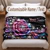 Floral Garden Theme Soft Blanket Personalized Custom Name Text Print Warm Blanket Home Sofa Bedroom Decor