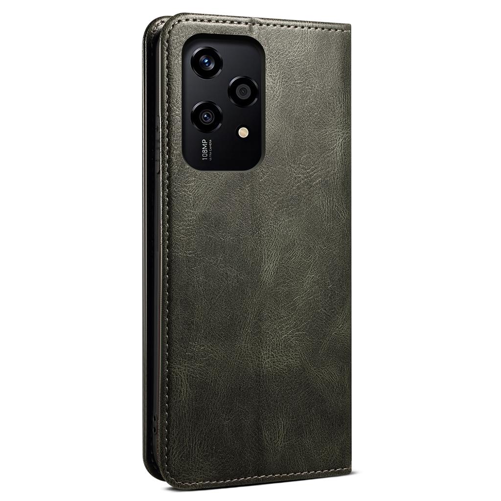For Honor 200 Lite Case Folio Leather Phone Cover with Card Holder Crazy Horse Texture
