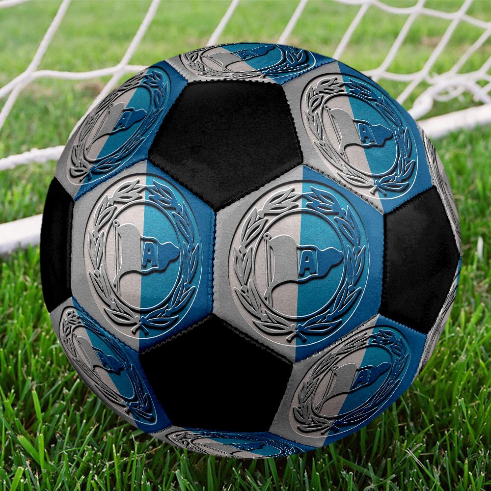 Arminia Bielefeld Indoor Soccer Ball Colorful Machine Stitched PVC Size 5 Team Training Competition Ready Durable High-Bounce Cool Sports Gift