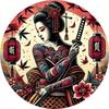 Metal Wall Art Geisha Samurai Sign Aluminum Home Bar Decor