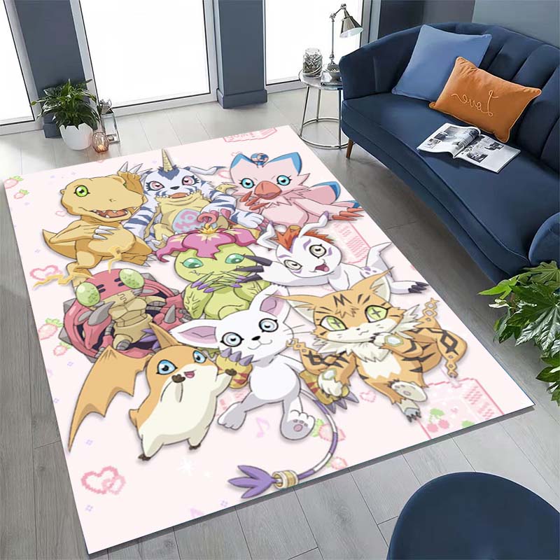 The New (Digimon) Rug Is Suitable for Home Décor in Game Rooms, Bedrooms, Living Rooms, Sofas, and Other Areas.
