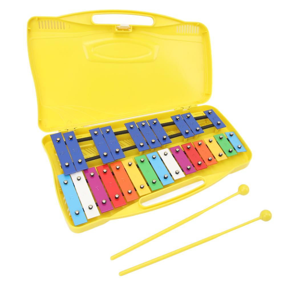 Professional Musical Xylophone 25 Notes Toddler Aluminum Keys Xylophone with Yellow Box