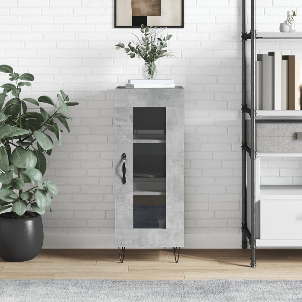 Sideboard Concrete Grey 34.5 x 34 x 90 cm Engineered Wood