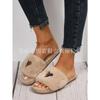 Women's Heart Shaped Flat Faux Rabbit Fur Slippers, Casual Indoor Home Footwear, Plus Size Warm Comfortable Slip On House Shoes