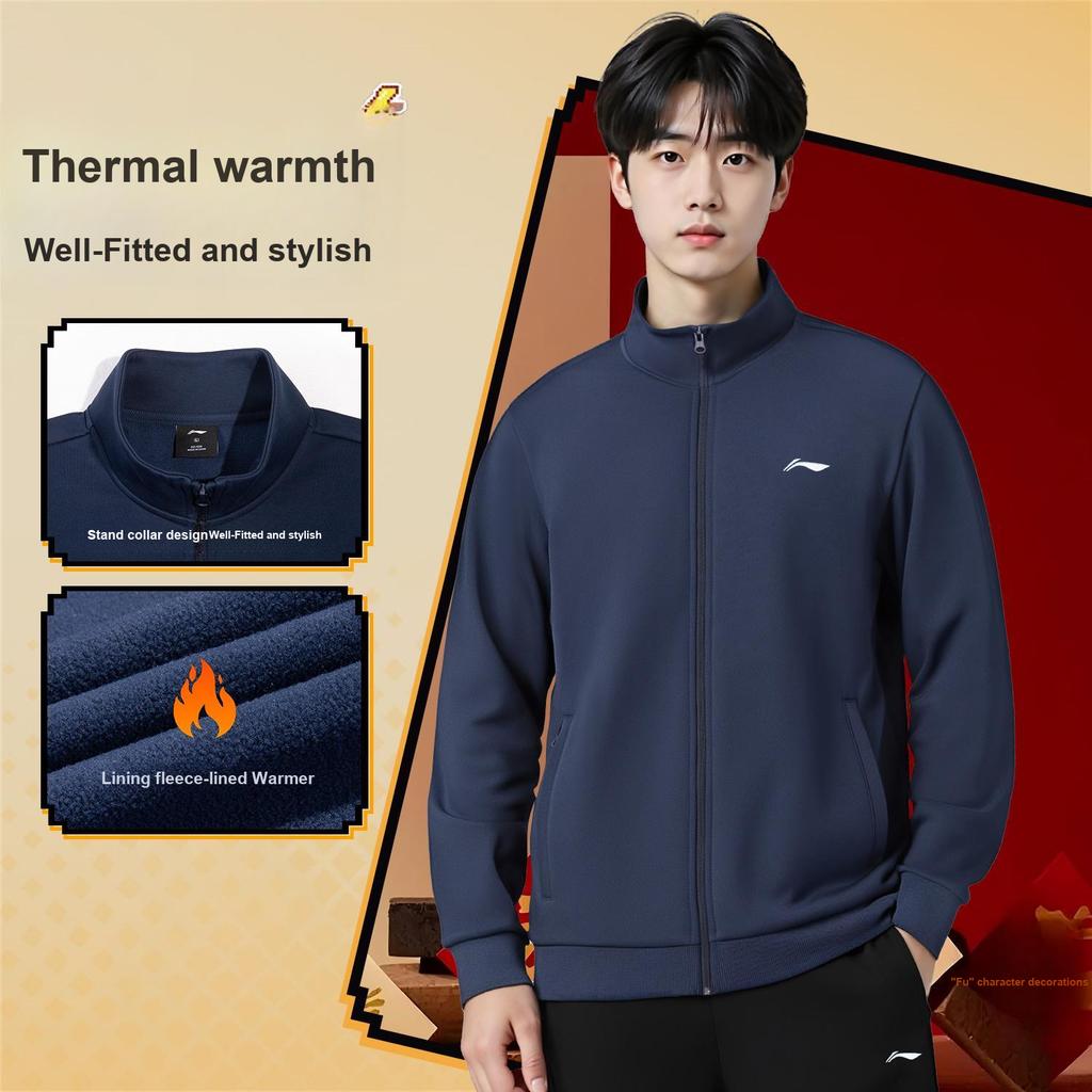 Li-Ning Versatile Simple Casual Comfortable Round Neck Loose Fit Pullover Sweatshirt Unisex sweatshirt AWDVG71-2