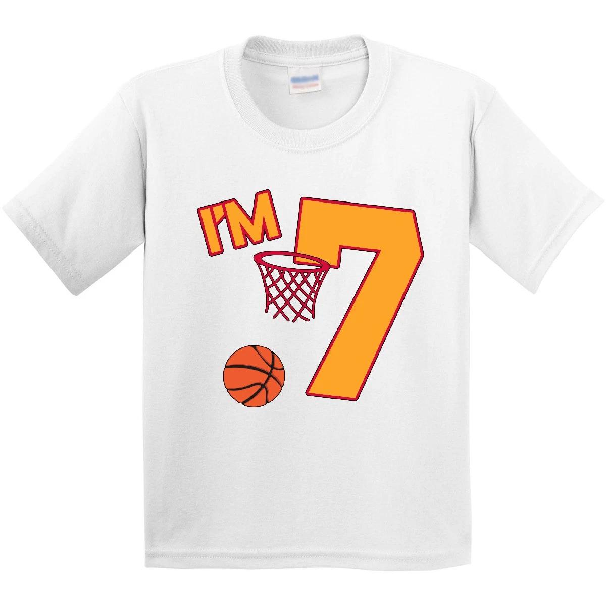 Inktastic Im Seven! Seventh Birthday Basketball Youth T-Shirt Birthdays Seven 160