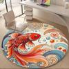1pc Koi Pond Office Round Area Rug, Indoor Mat Suitable ForOffice, Under Office Chairs Bedroom Living Room Home Decor, Room Deco, D055