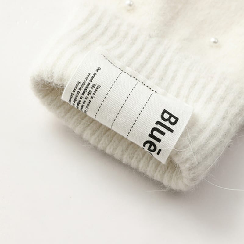 BLUE SUNFLOWER Bluesf angora wool knit gloves - Ivory